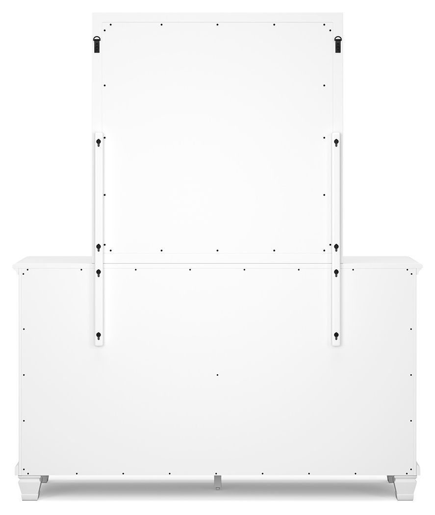 Fortman White Dresser And Mirror Mega Furniture USA
