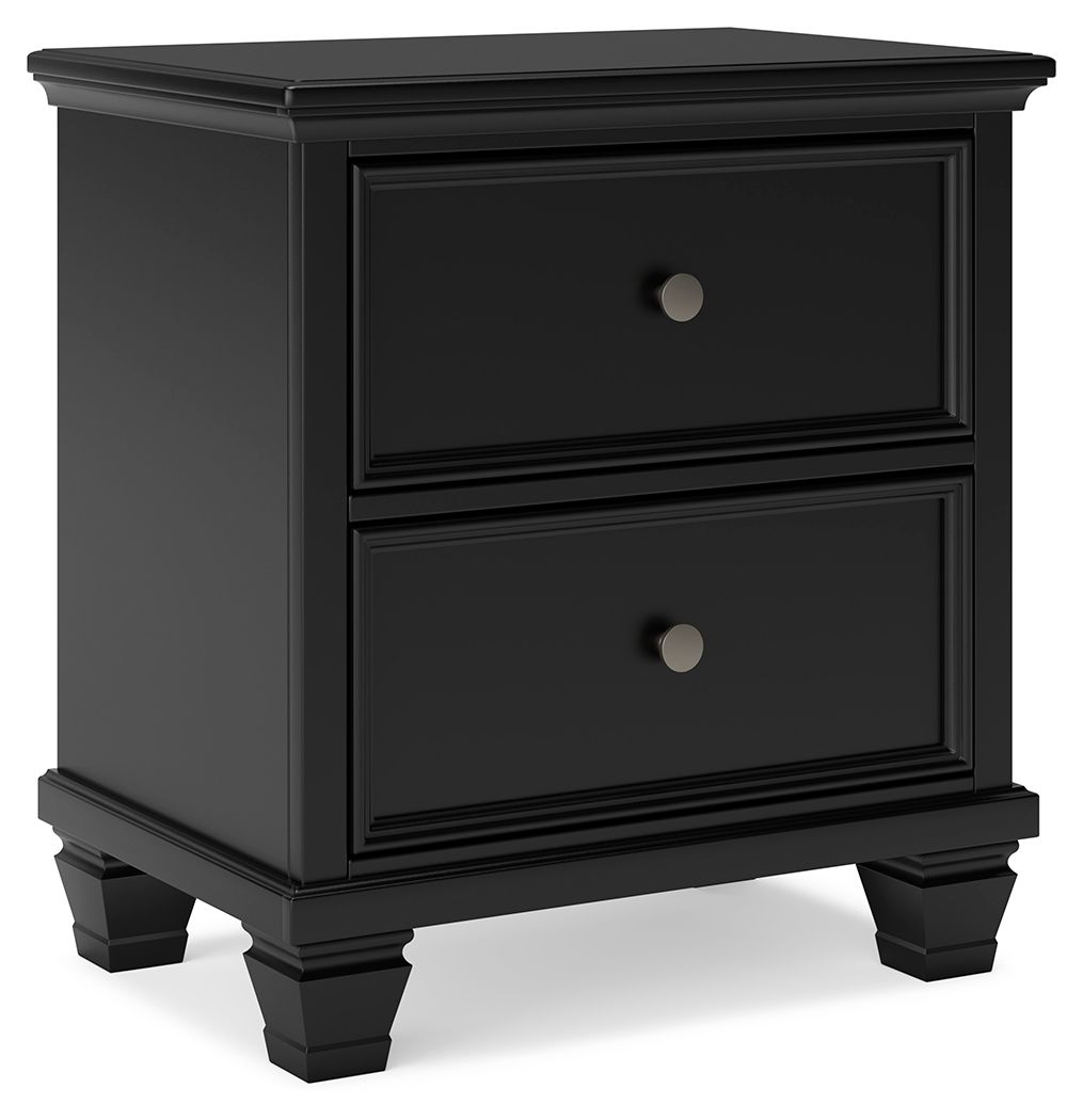 Lanolee Black Two Drawer Nightstand Mega Furniture USA