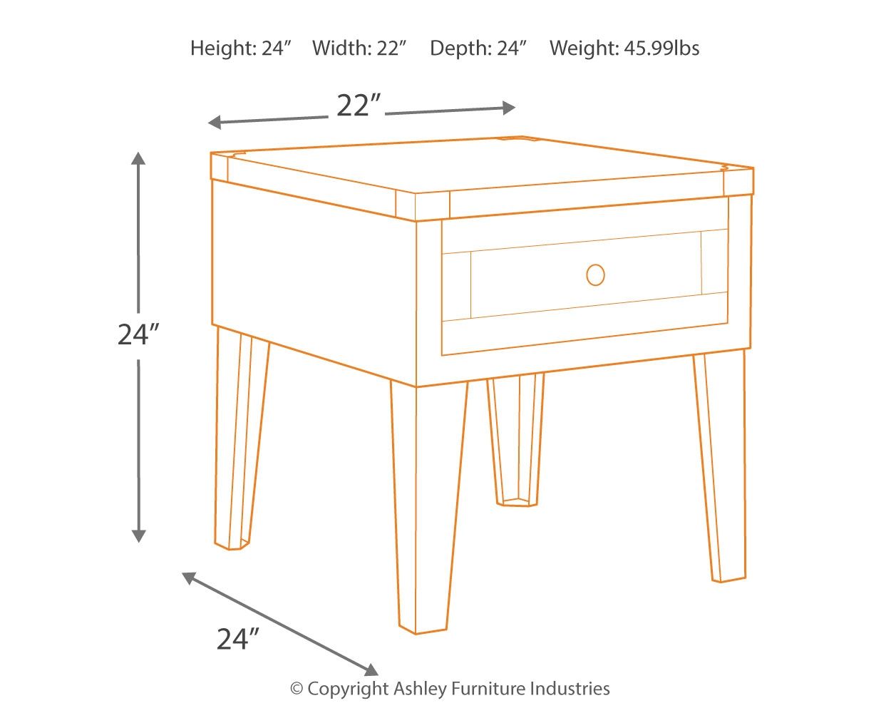 Chazney - Rustic Brown - Rectangular End Table