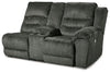 Nettington - Smoke - Raf Power Rec Loveseat W/Console