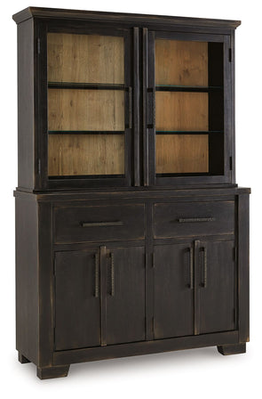 Galliden - Black / Brown - Dining Buffet And Hutch