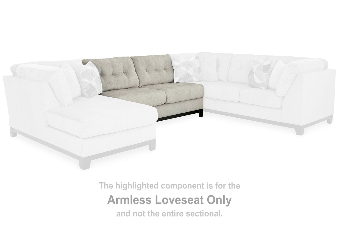 Maxon Place - Stone - Armless Loveseat