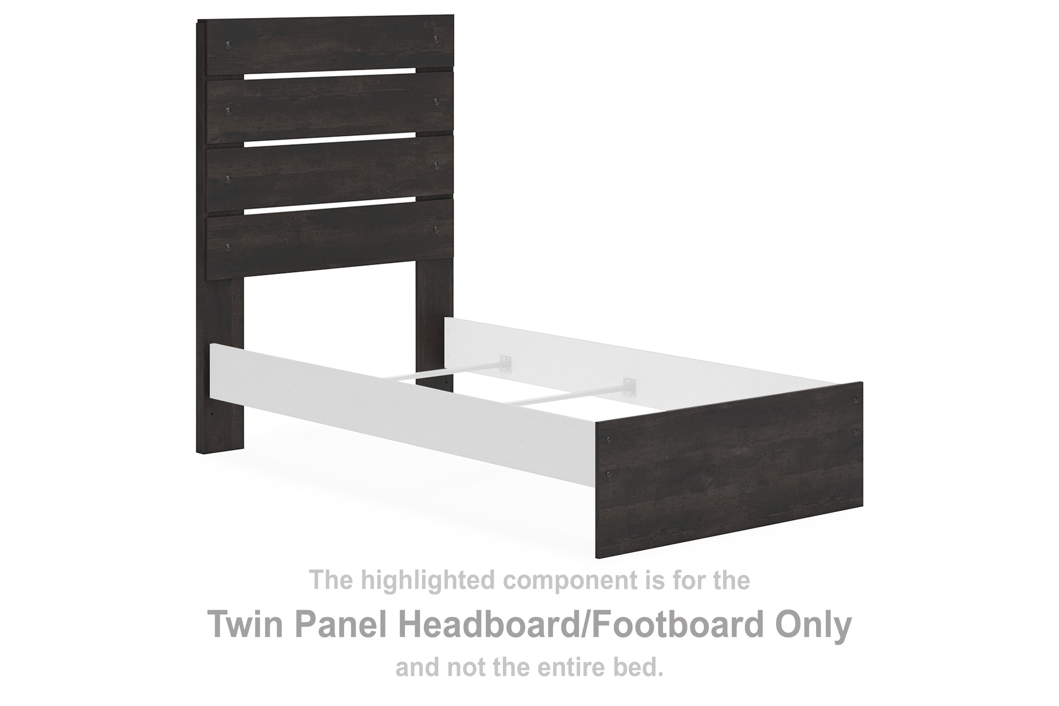 Hollivern - Dark Gray - Twin Panel Headboard/Footboard