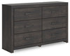 Hollivern - Dark Gray - Six Drawer Dresser