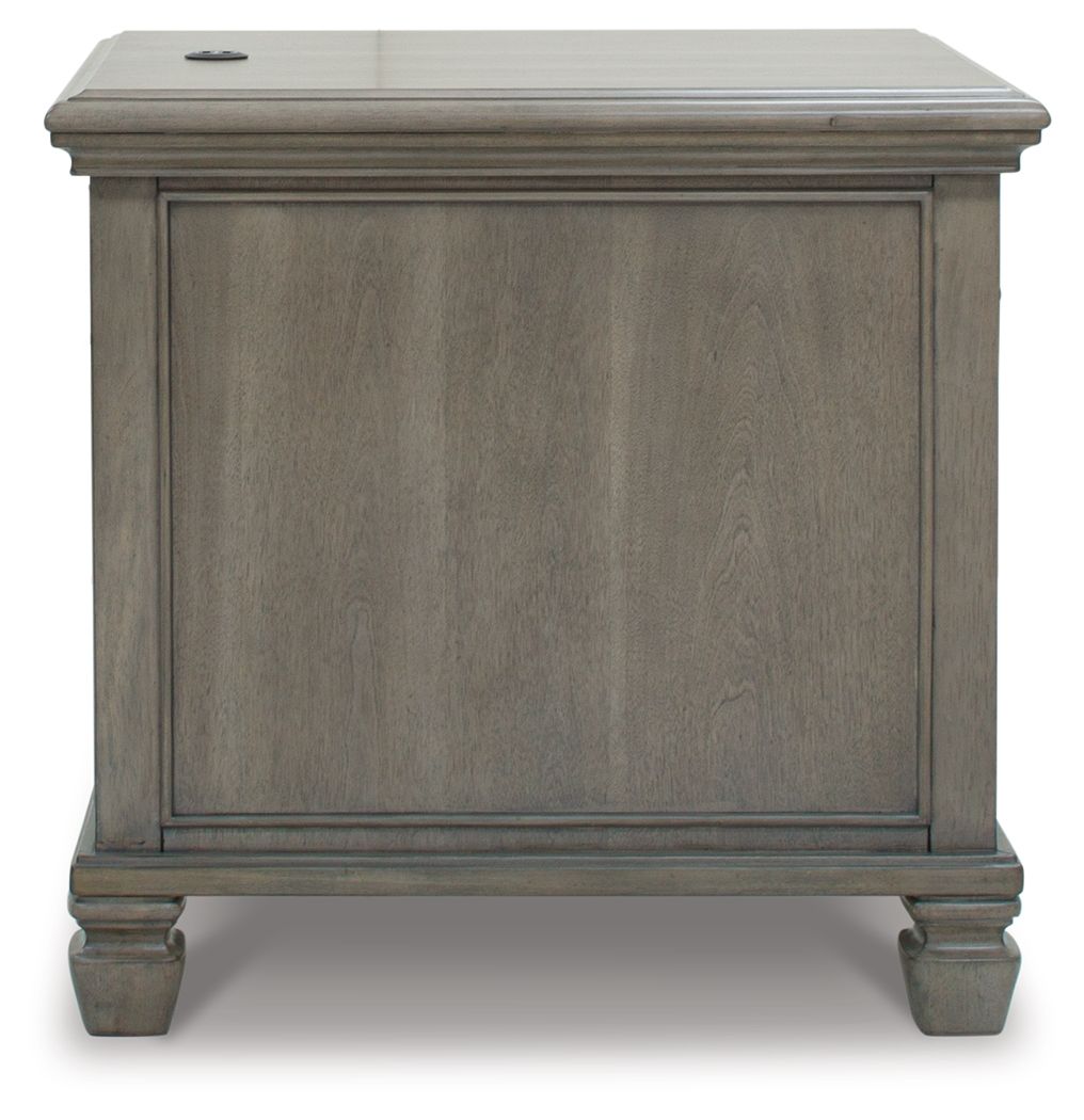 Lexorne - Gray - Rectangular End Table