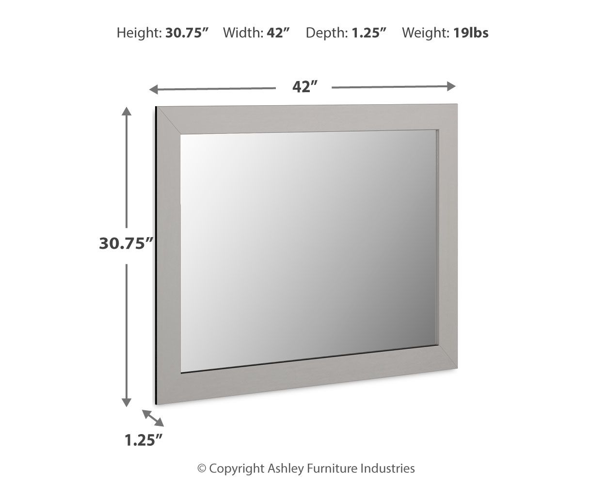 Cottonburg - Light Gray / White - Bedroom Mirror