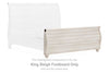 Willowton - Whitewash - King Sleigh Footboard with Faux Plank Design