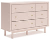 Wistenpine - Blush - Six Drawer Dresser