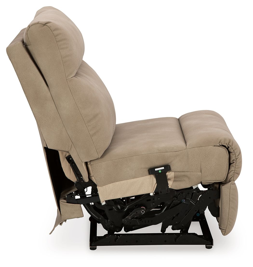 Next-gen Durapella - Sand - Power Armless Recliner With Adj Headrest