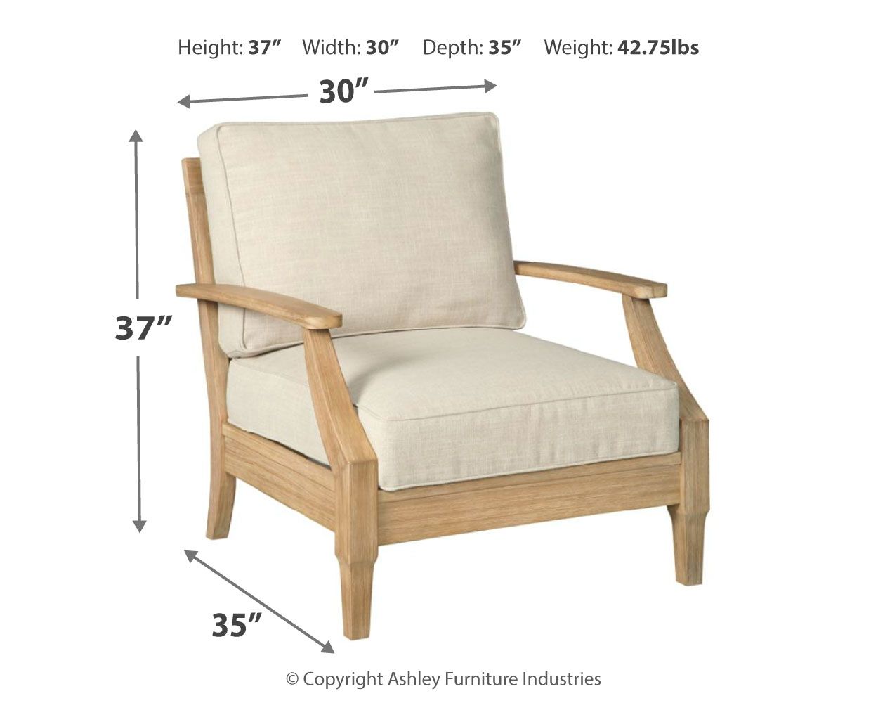 Clare - Beige - Lounge Chair w/Cushion