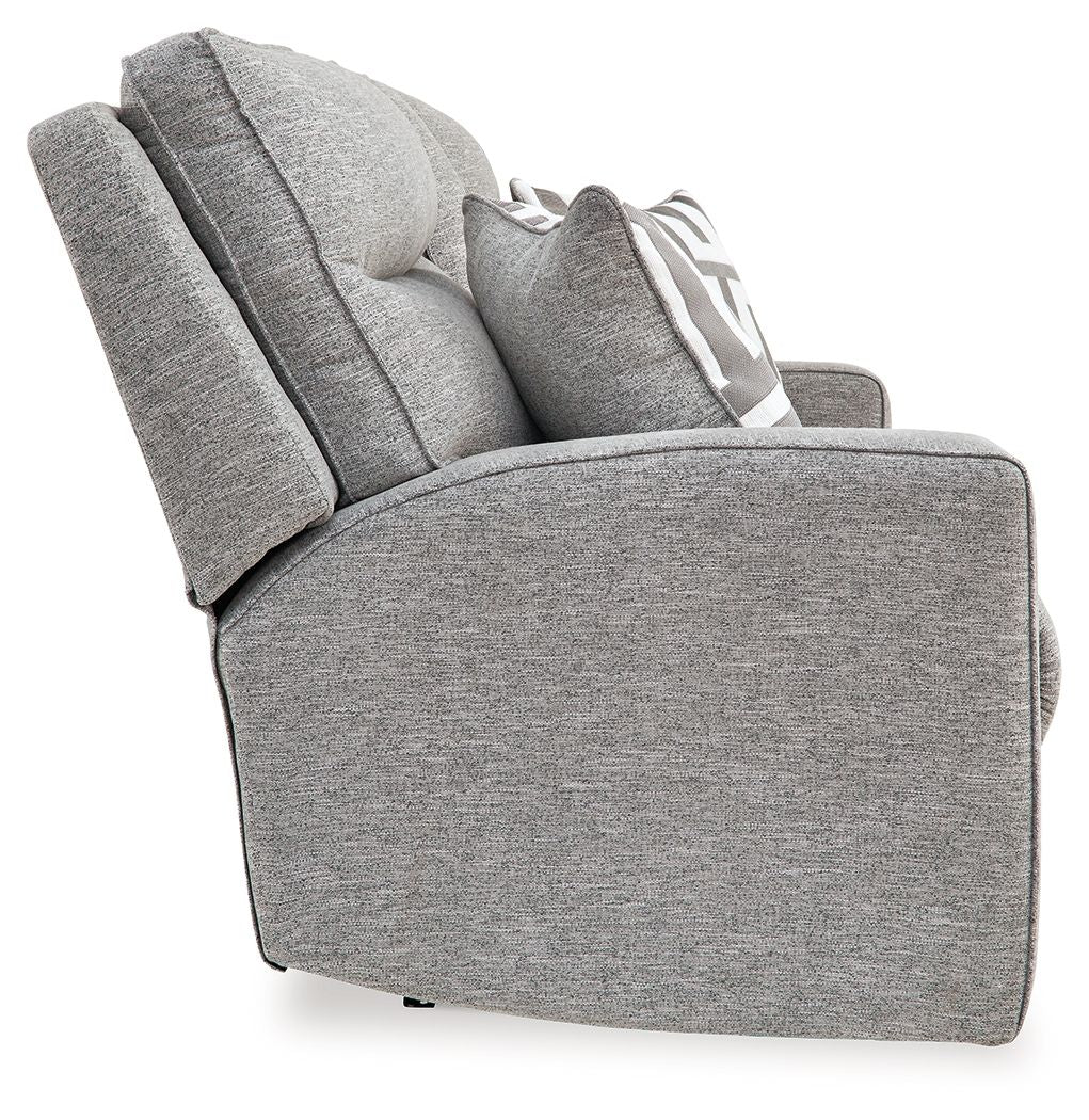 Biscoe - Pewter - Power Reclining Loveseat With Console /Adj Headrest