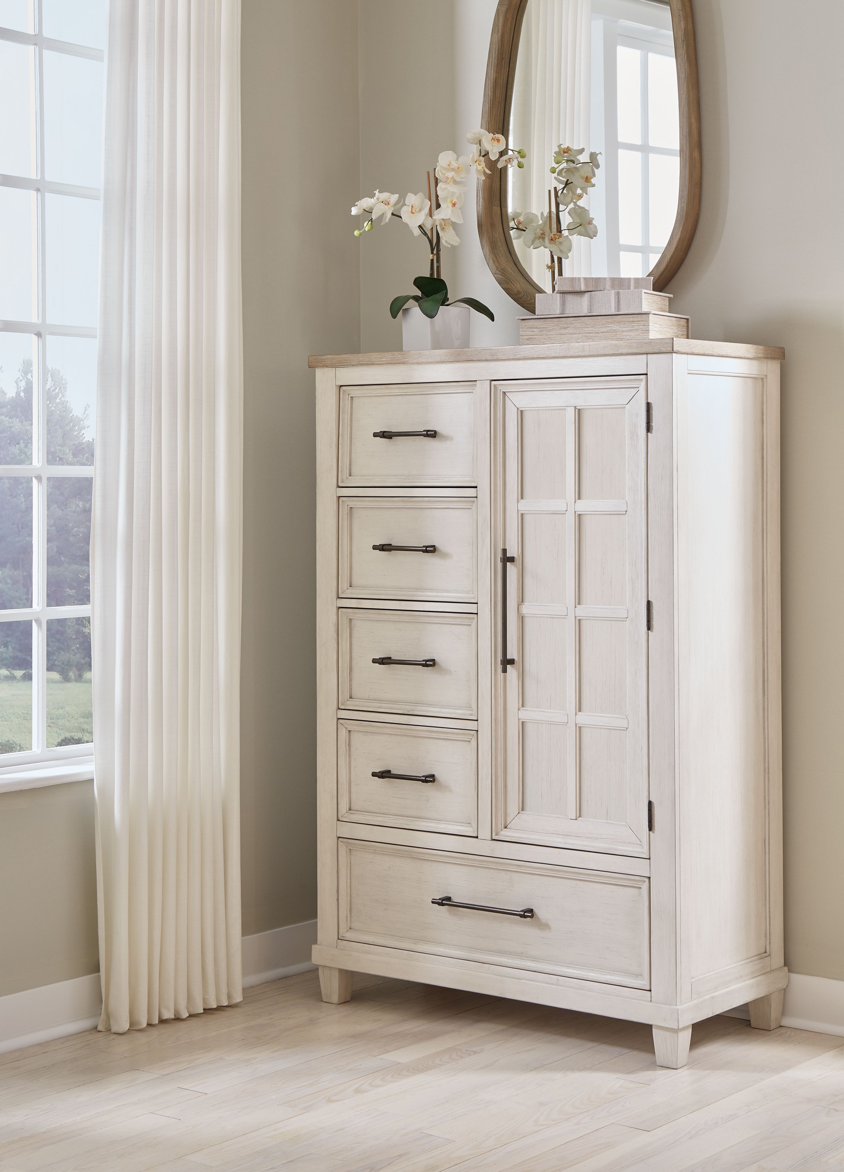 Shaybrock - Antique White / Brown - Door Chest