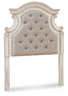 Realyn - Chipped White - Twin Uph Panel Headboard