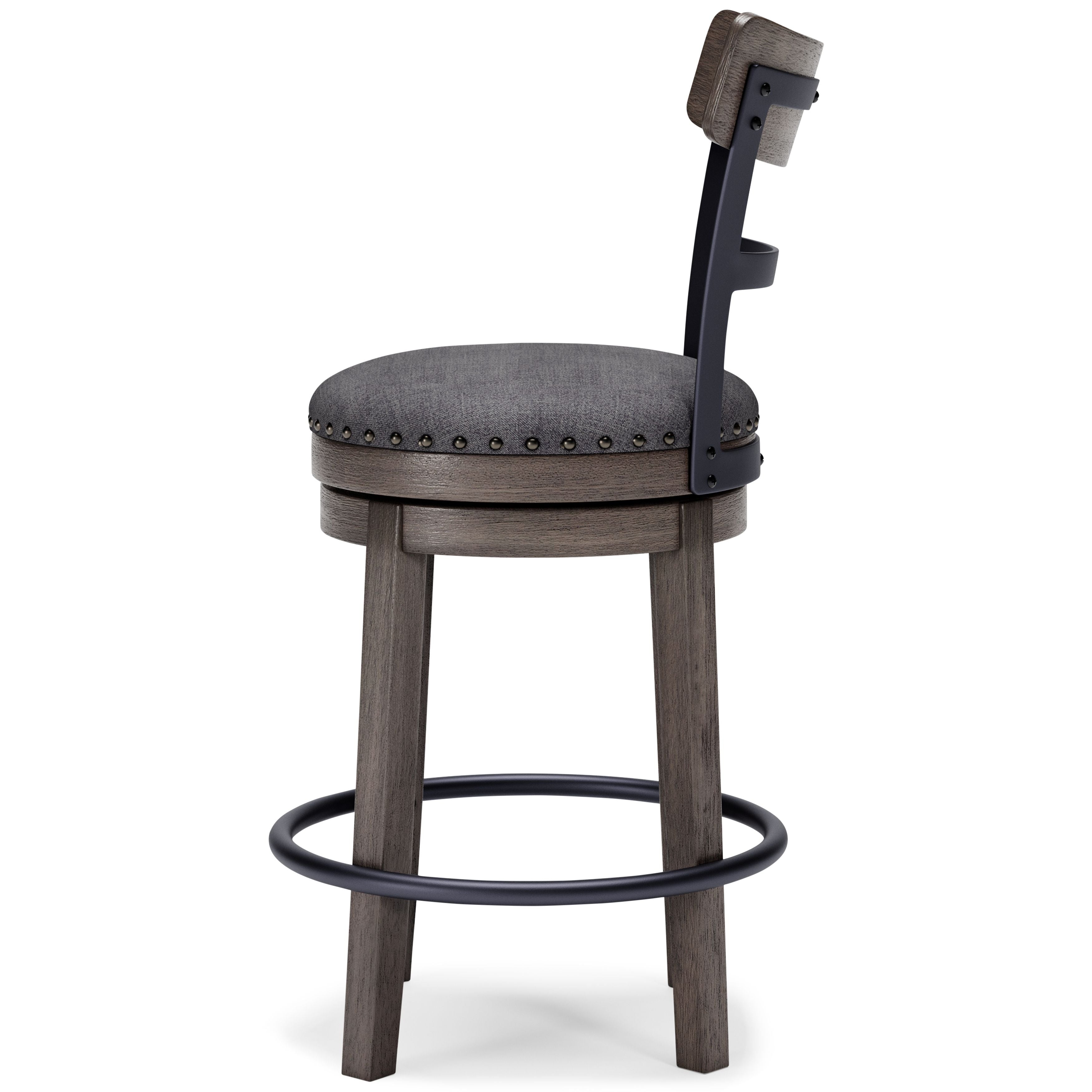 Caitbrook - Gray - Uph Swivel Barstool