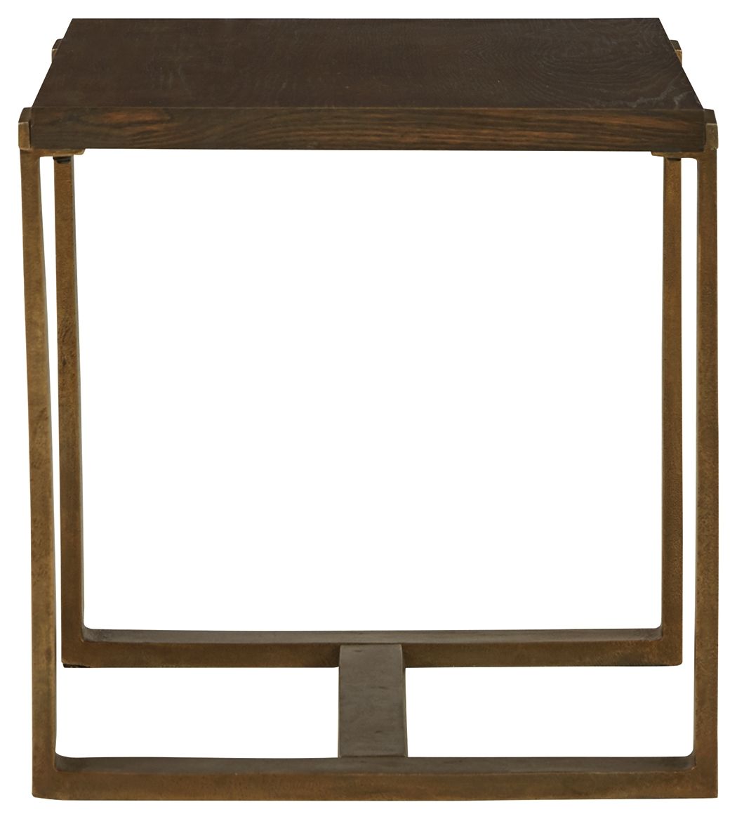 Balintmore - Brown / Gold Finish - Rectangular End Table