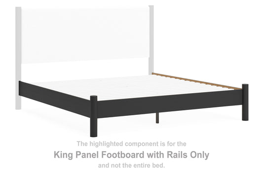 Cadmori - Black - King Panel Footboard With Rails