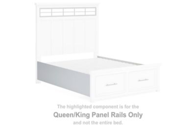 Ashbryn - White / Natural - Queen/King Panel Rails