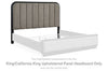 Rowanbeck - Gray / Black - King/California King Upholstered Panel Headboard