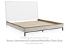 Tomtyn - Light Brown - Queen Upholstered Footboard/Rails/Roll Slats