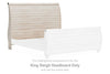 Willowton - Whitewash - King Sleigh Headboard with Faux Plank Design