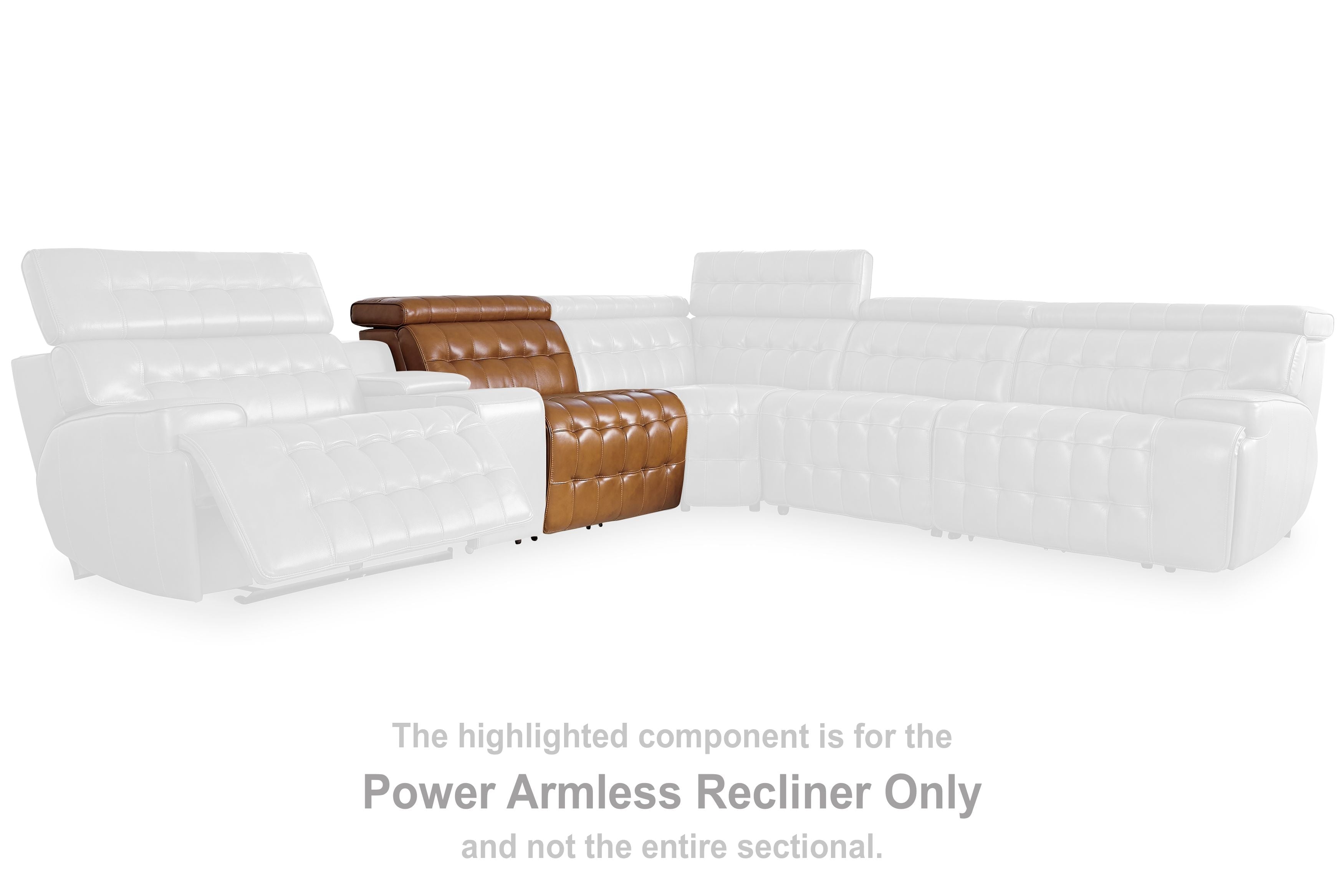 Temmpton - Chocolate - Power Armless Recliner With Adj Headrest