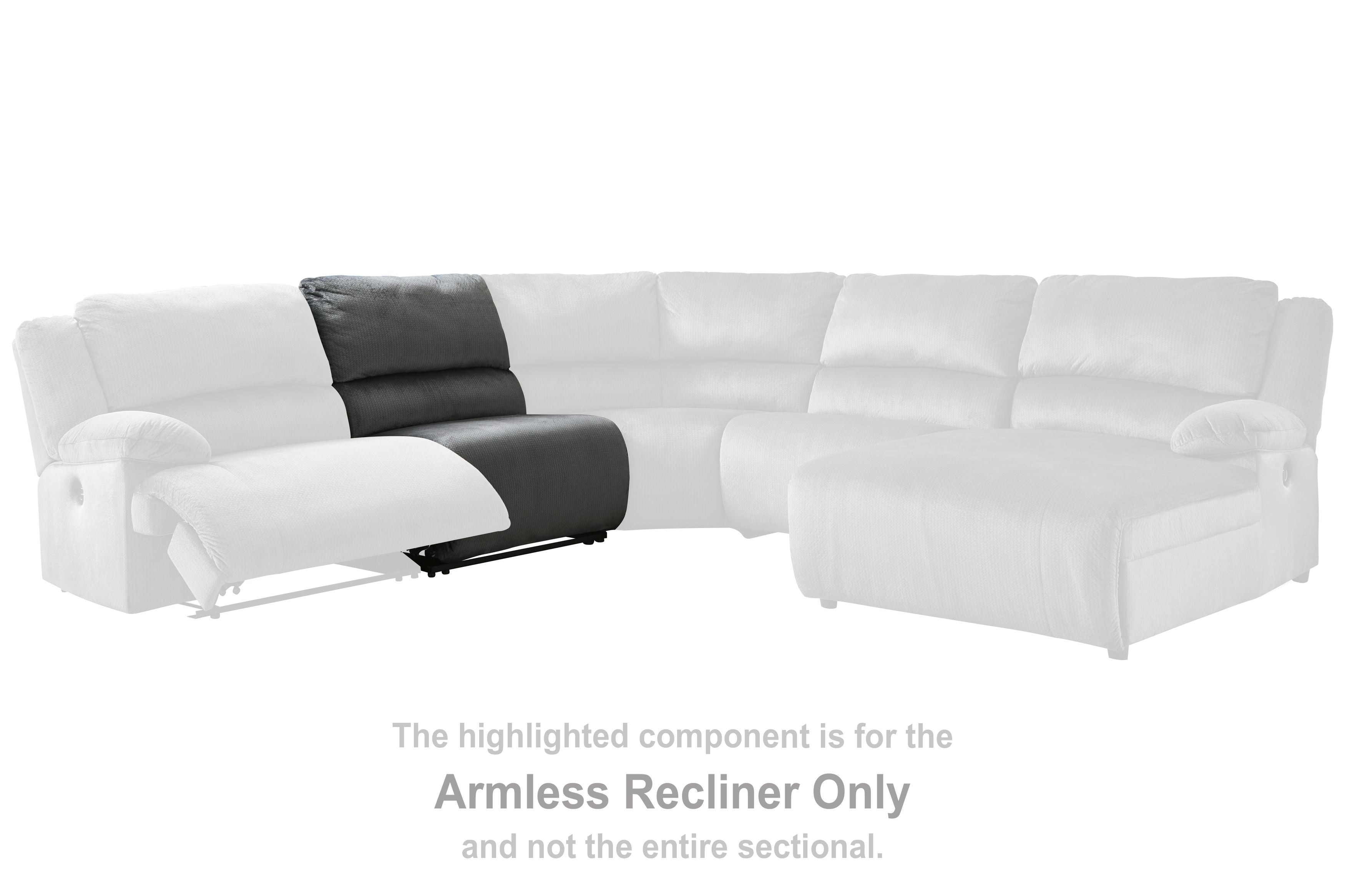 Clonmel - Charcoal - Armless Recliner