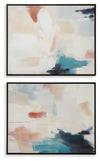 Caldish - Blue / White / Pink - Wall Art Set (Set of 2)