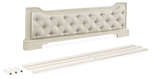 Arlendyne - Antique White - King / Cal King Upholstered Panel Footboard With Slats