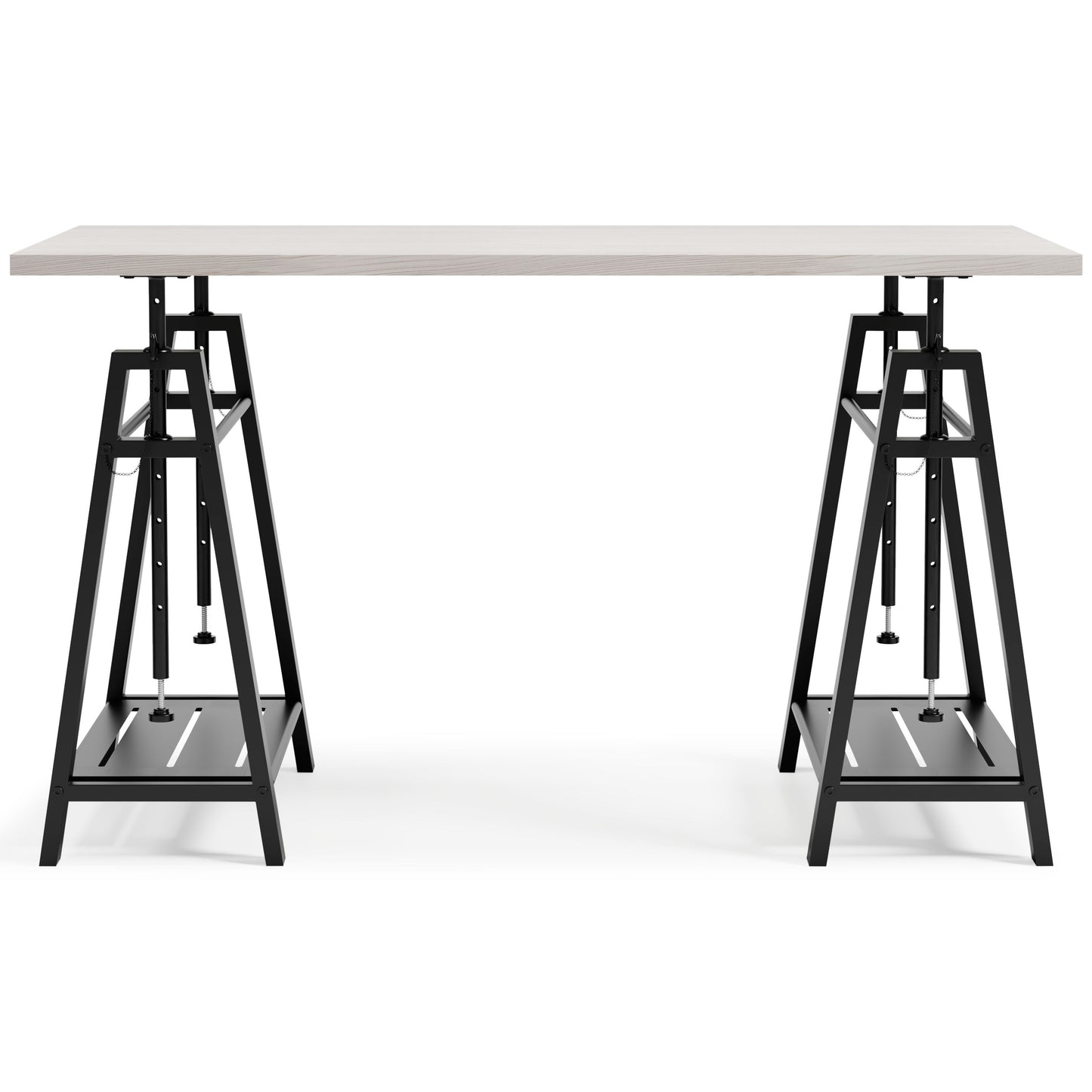 Bayflynn - White / Black - Adjustable Height Desk