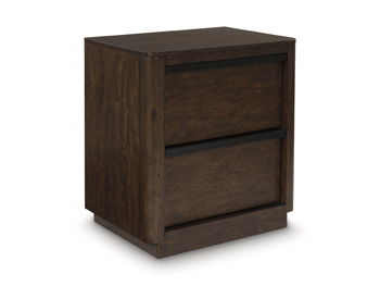 Dilenno - Dark Brown - Two Drawer Night Stand