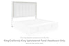 Chalanna - White - King/California King Upholstered Panel Headboard