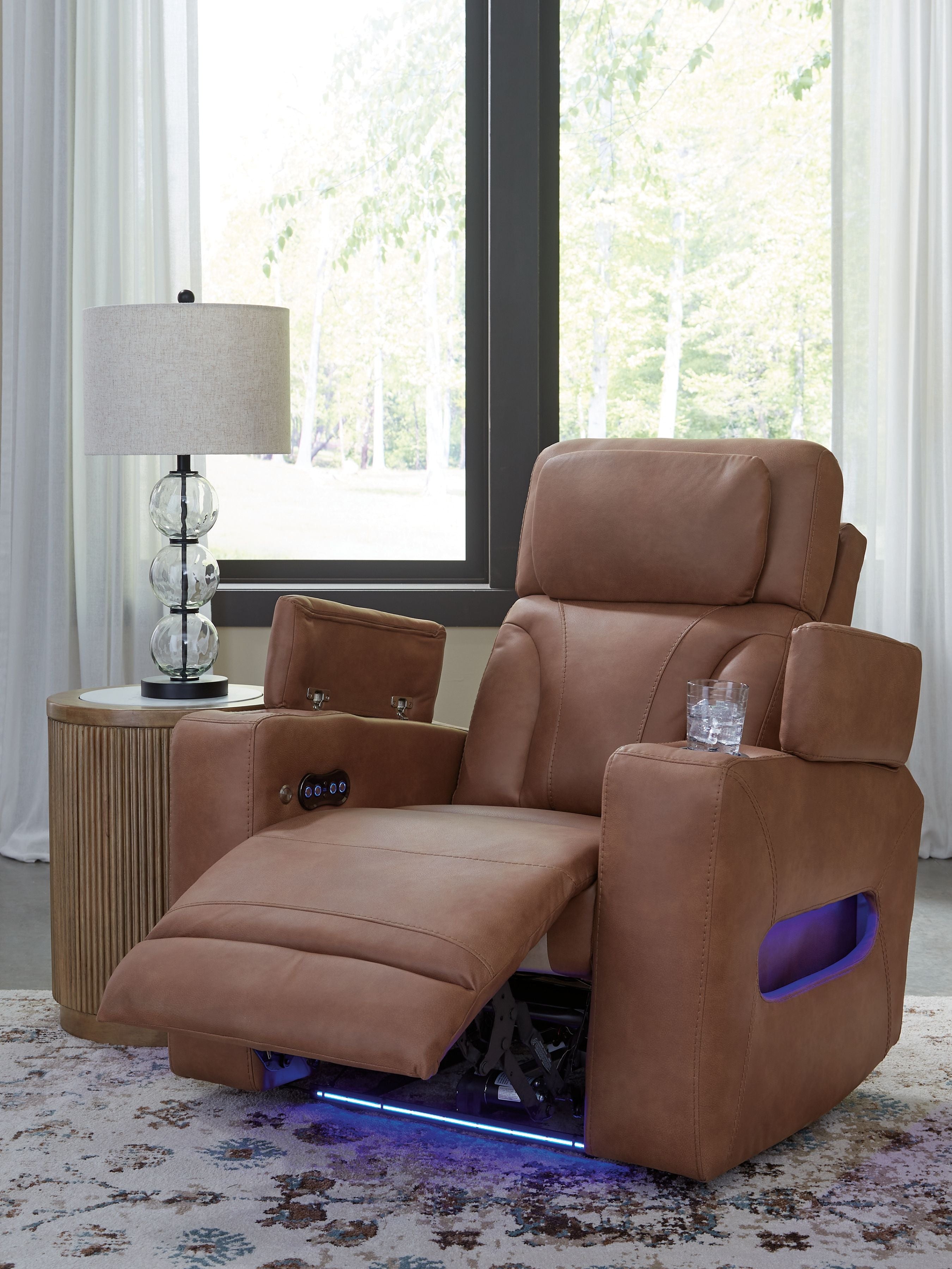 Clean-Slate - Caramel - Power Recliner / Adj Headrest