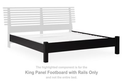 Danziar - Black - King Panel Footboard W/ Rails