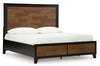 Kraeburn - Brown / Black - King/California King Storage Footboard With Roll Slats