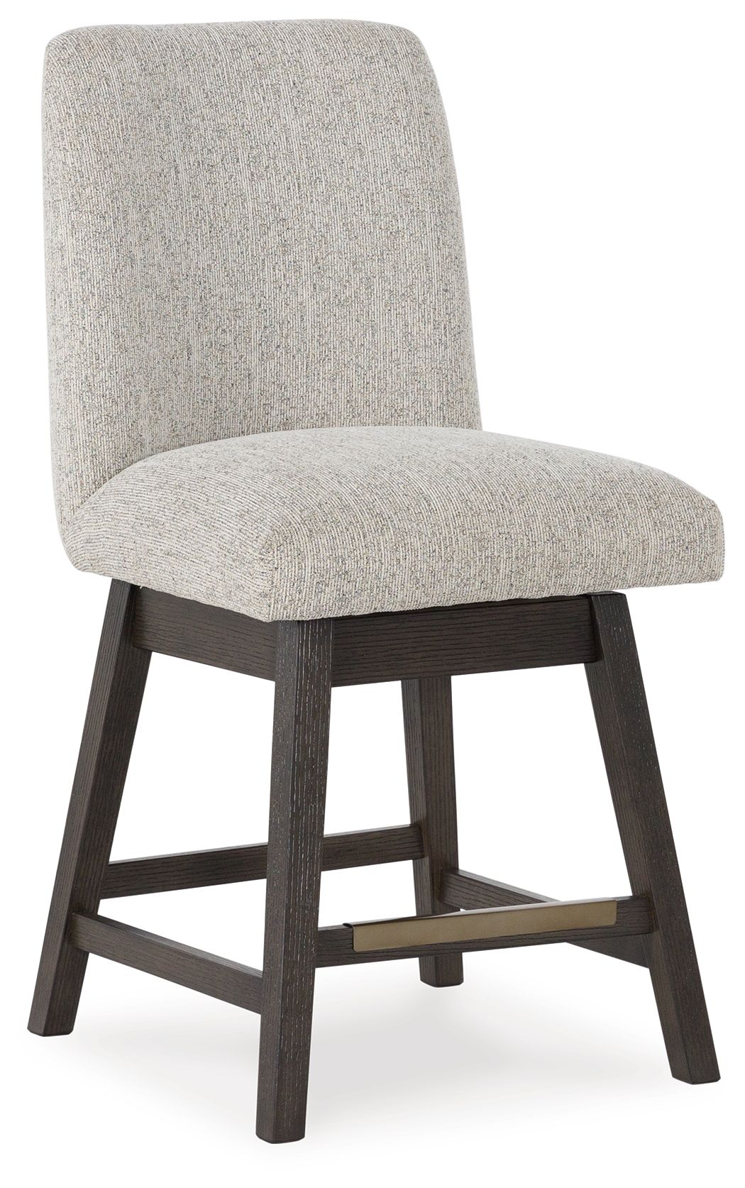 Burkhaus - Beige / Dark Brown - Upholstered Swivel Barstool (Set of 2)