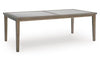 Rainier Ranch - Brown / Beige - Rectangle Dining Table With Umbrella Option