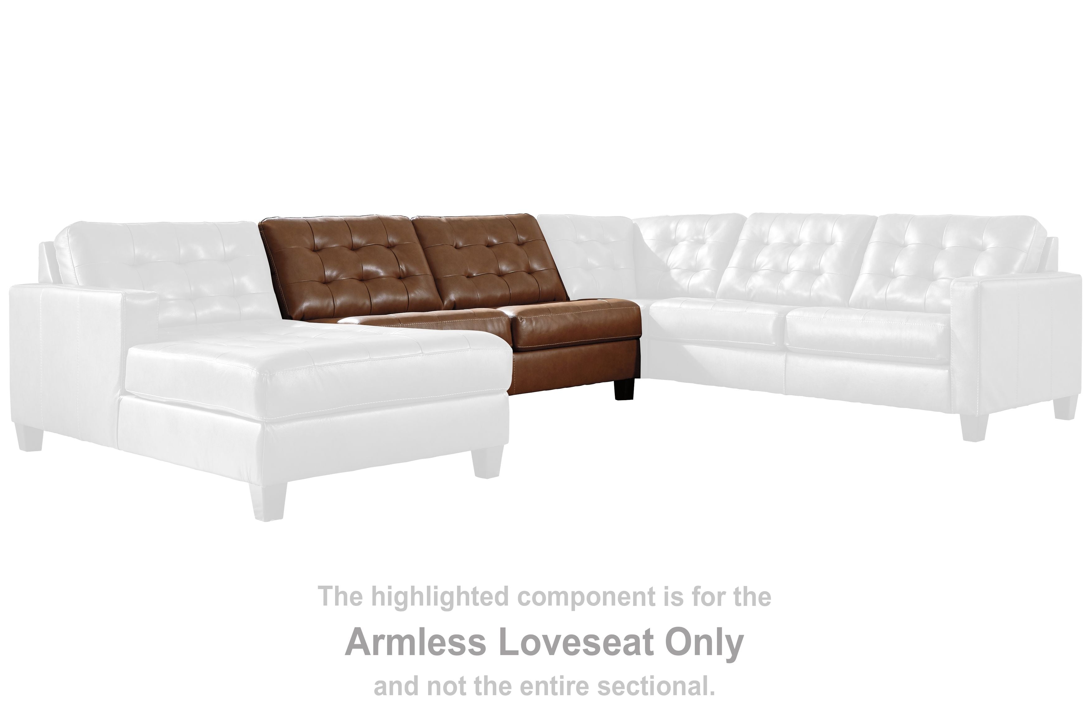 Baskove - Brown Dark - Armless Loveseat