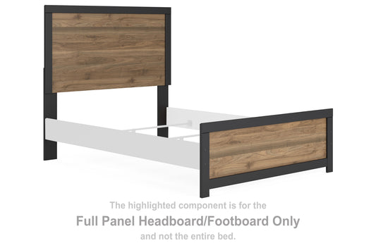 Vertani - Black / Honey Brown - Full Panel Headboard/Footboard