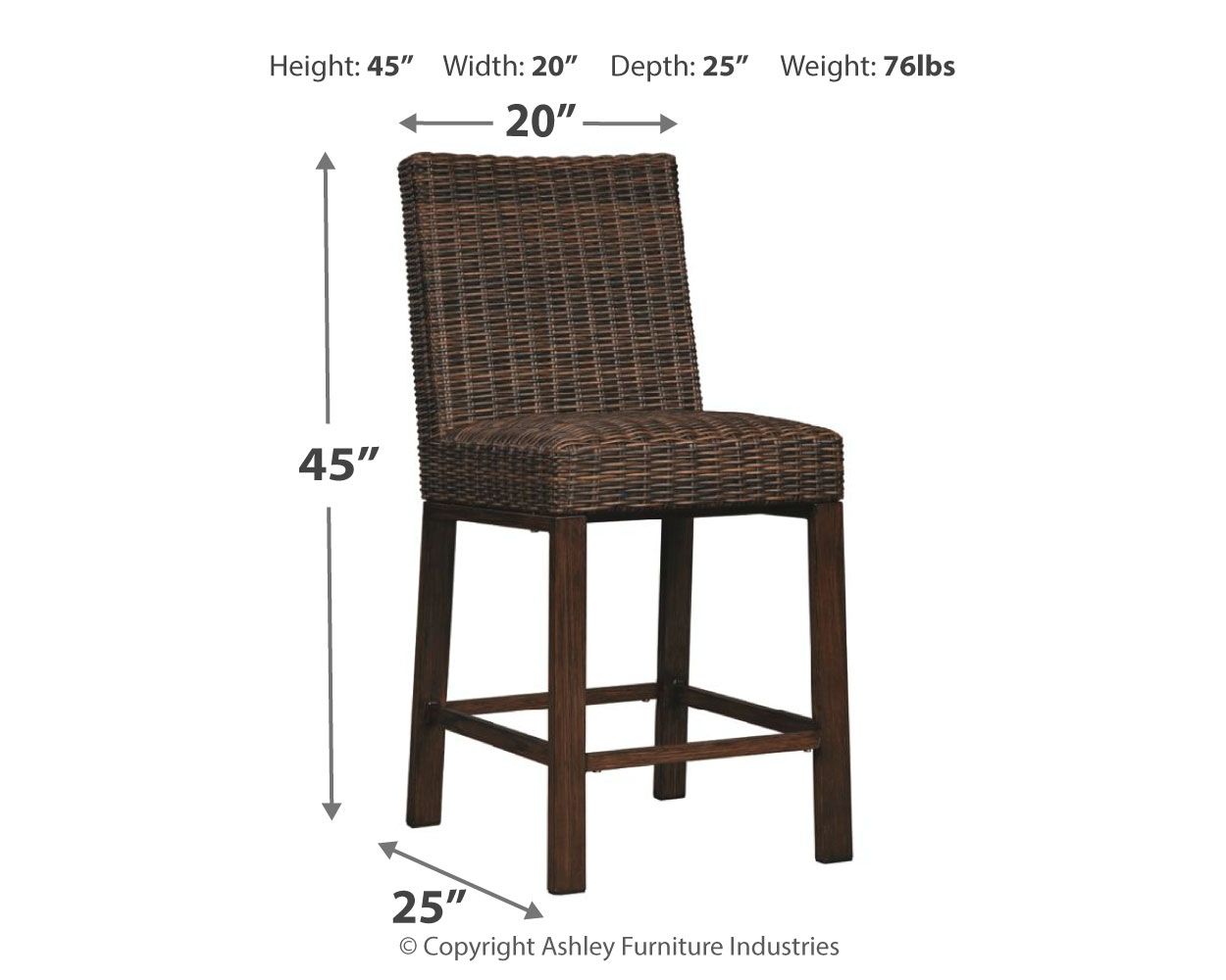 Paradise - Medium Brown - Barstool (Set of 2)