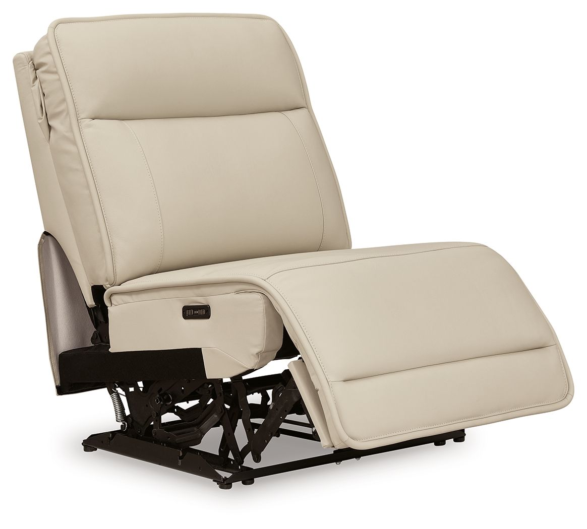 Double Deal - Almond - Power Armless Recliner With Adj Headrest