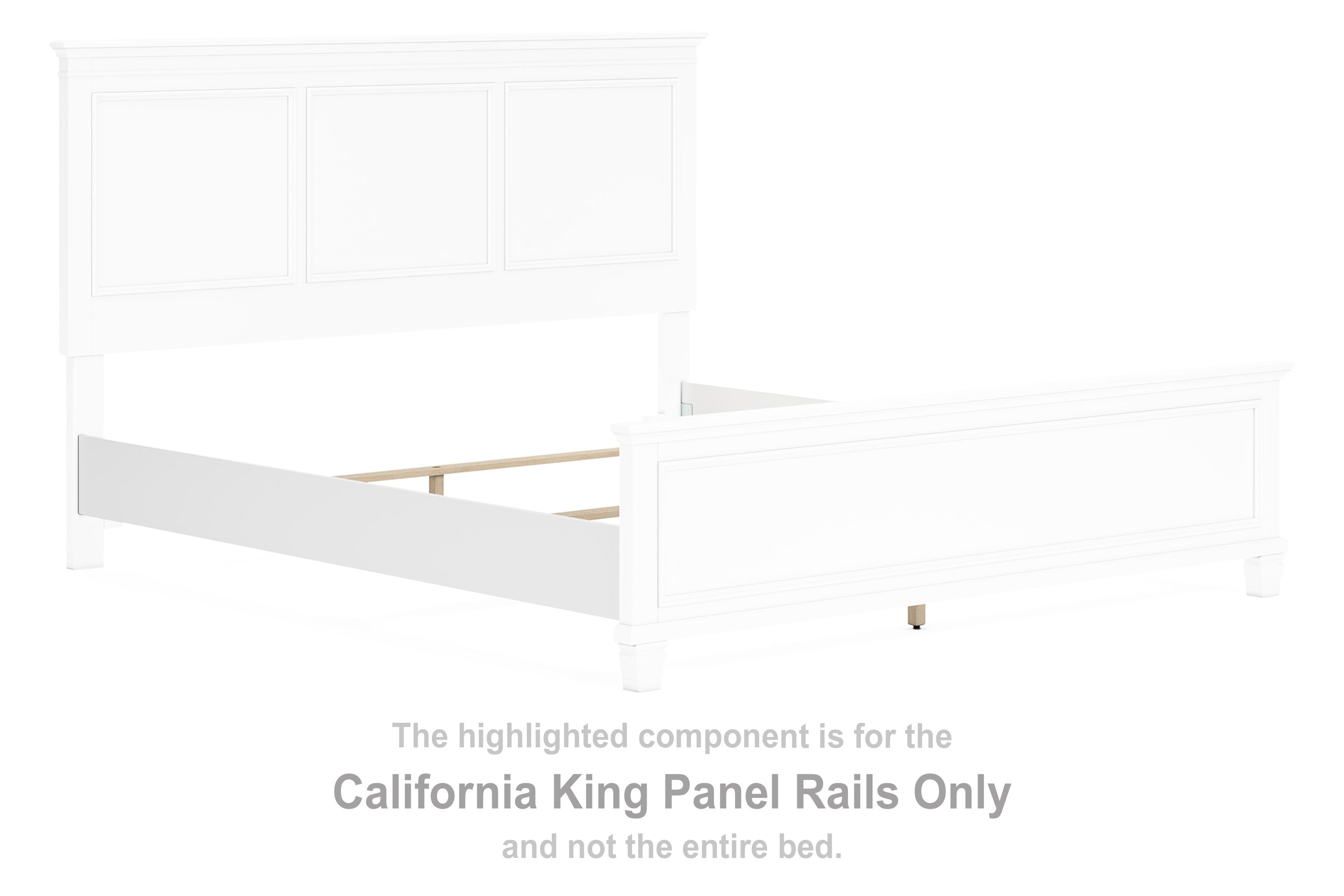 Fortman - White - California King Panel Rails