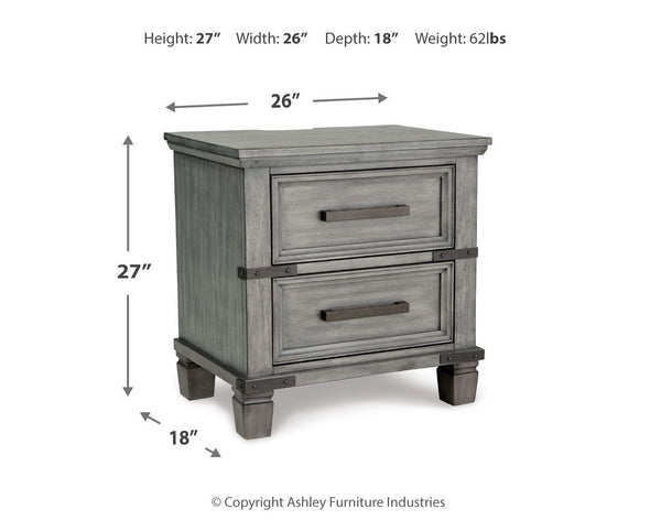 Russelyn - Gray - Two Drawer Night Stand