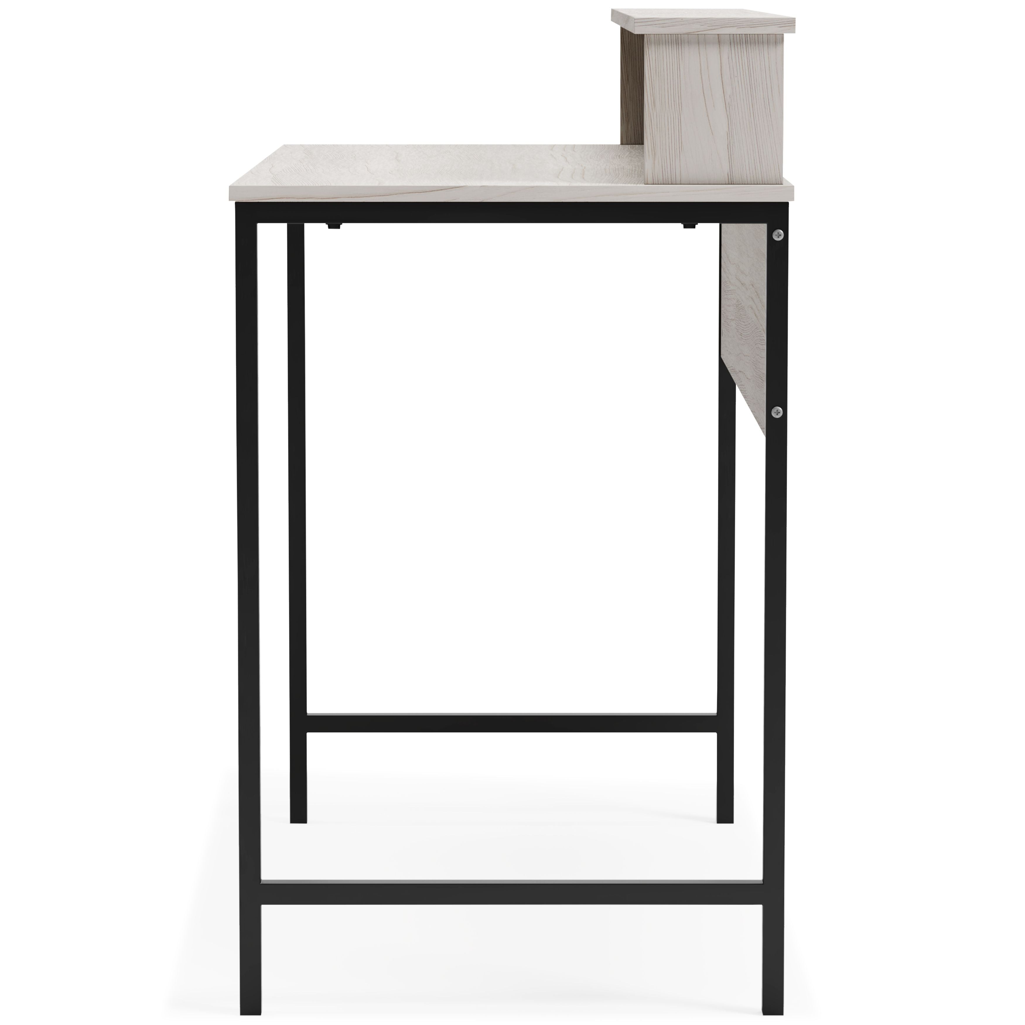 Bayflynn - White / Black - Home Office Desk with Hutch