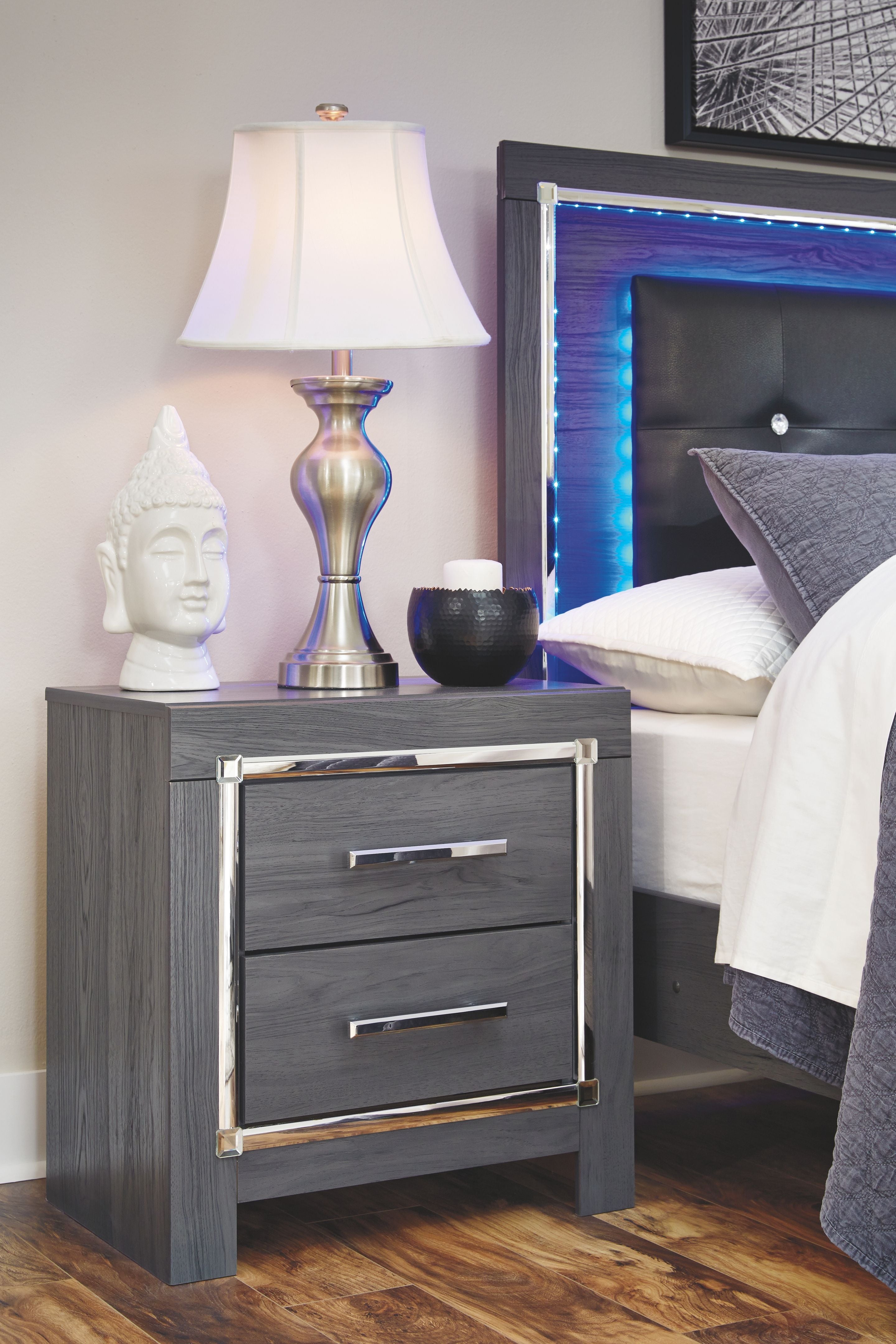 Lodanna - Gray - Two Drawer Night Stand