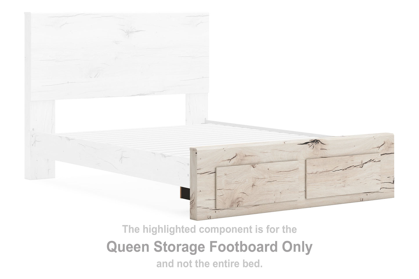 Lawroy - Light Natural - Queen Storage Footboard