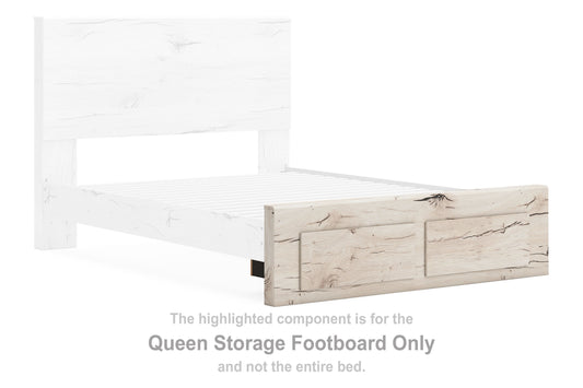 Lawroy - Light Natural - Queen Storage Footboard