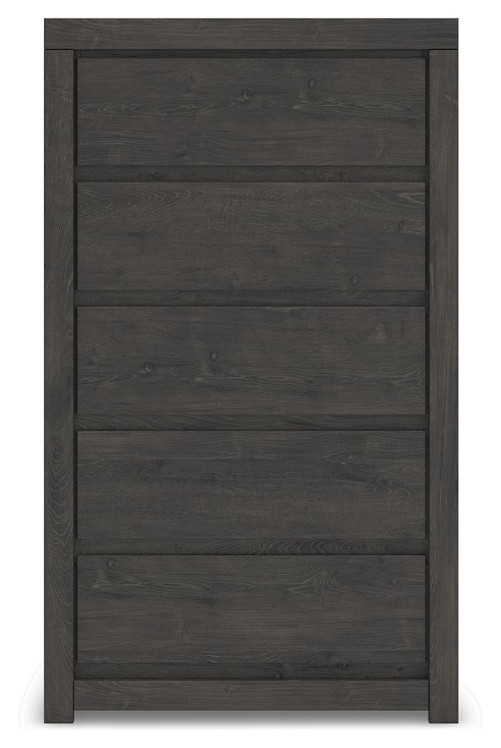 Fraluna - Charcoal - Five Drawer Chest