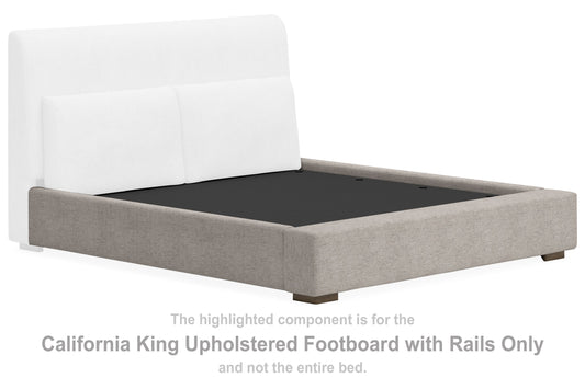 Cabalynn - Oatmeal - California King Upholstered Footboard W/Rails