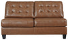 Baskove - Brown Dark - Armless Loveseat