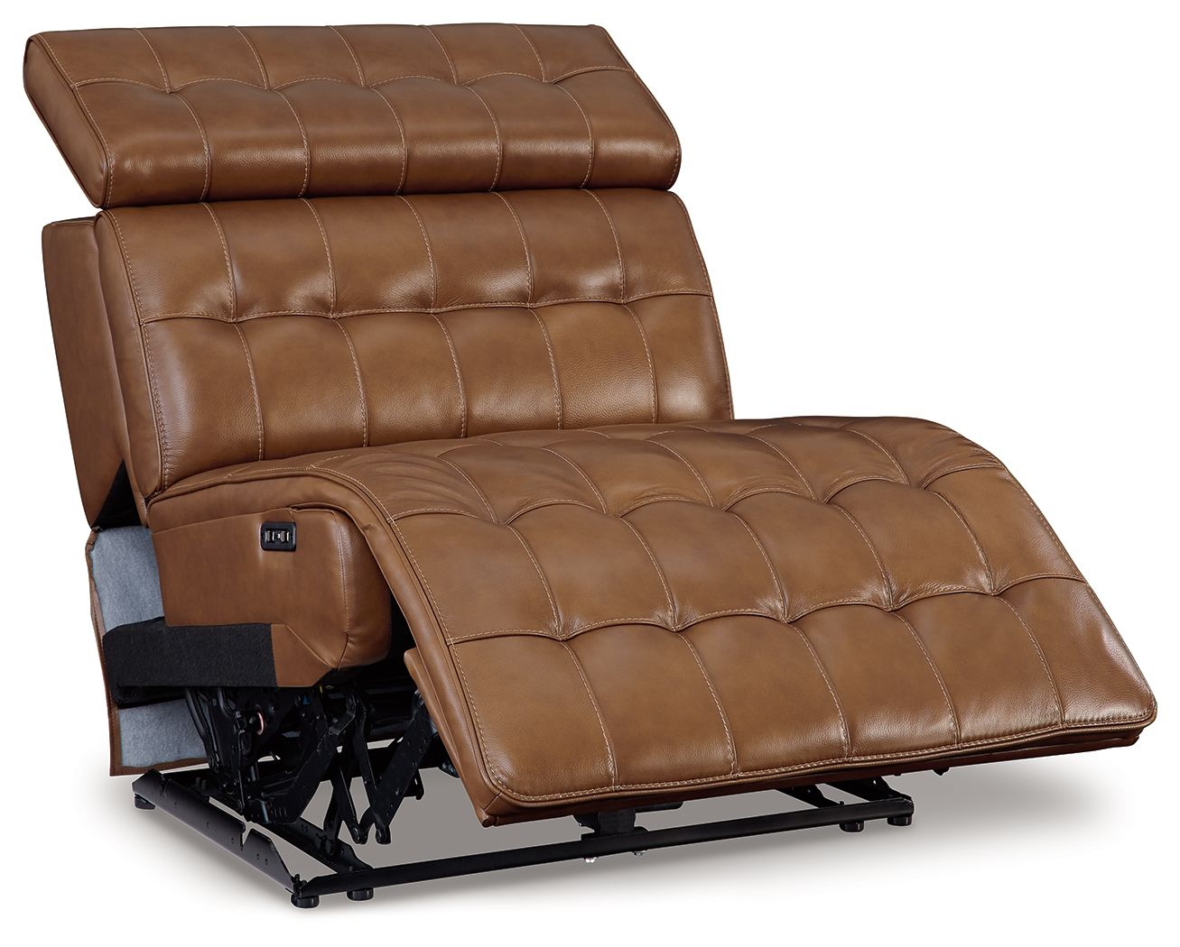 Temmpton - Chocolate - Power Armless Recliner With Adj Headrest